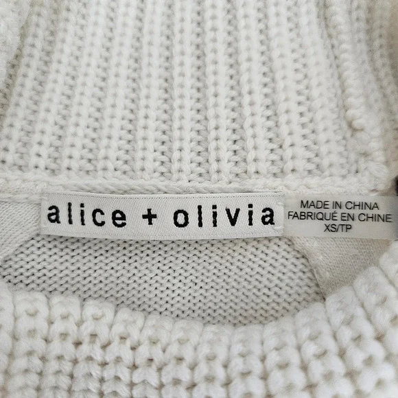 Alice + Olivia Leora Fairisle Turtleneck Wool Sweater Cold Shoulder Long Sleeve - Picture 5 of 7